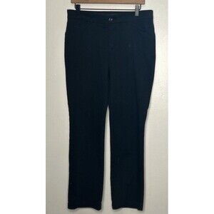 Lee Straight Leg Black Pants Size 10 Short Mid Rise Pockets Flex Motion Capsule